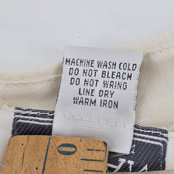 Vintage Embroidered Floral Linen Shirt‎ Top 22W Cream Romantic Coastal Blouse - Picture 8 of 9